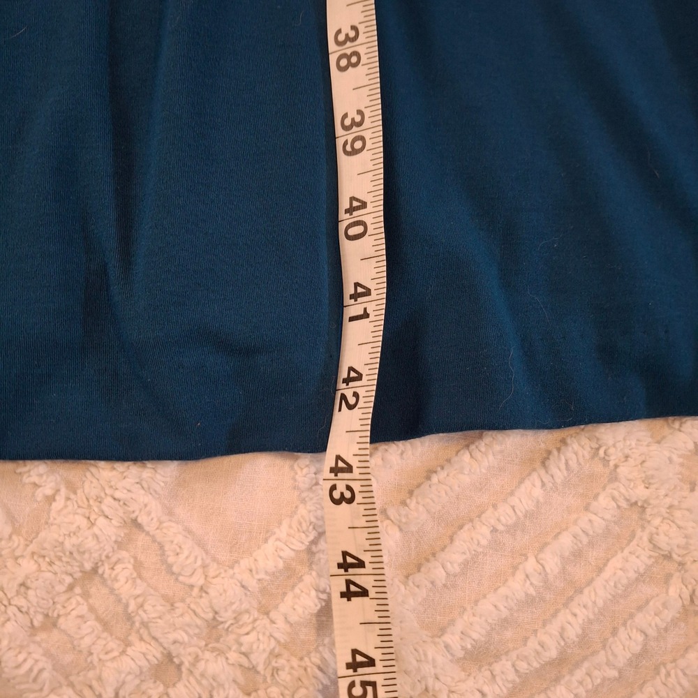 J. Jill Wearever XL Teal Blue Faux Wrap V-Neck Midi Dress Travel Stretch NWT - Picture 3 of 10